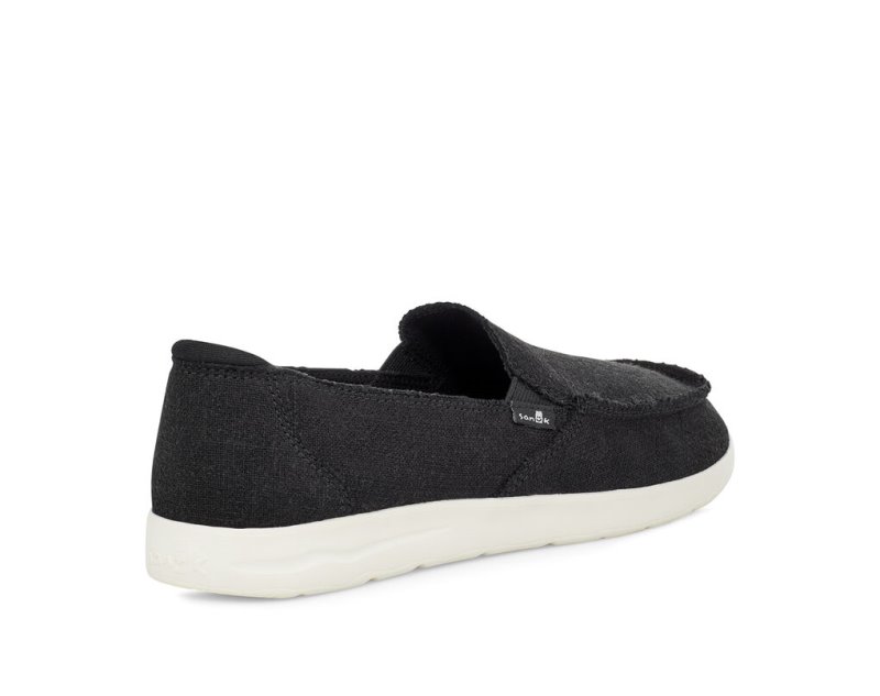 Sanuk Donna Lite Tx Canvas Slip On Women's Sidewalk Surfers Black | Canada 148XYU